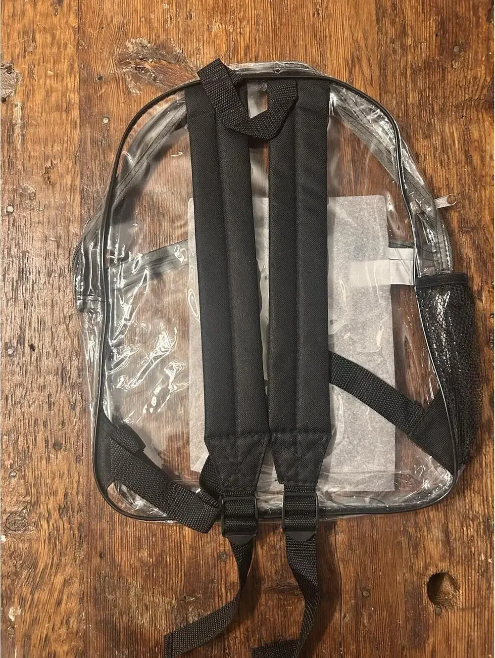 HEAVY DUTY BOOKBAG FOR BOYS & GIRLS 17 INCH CLEAR BACKPACK WITH SIDE POCKETS